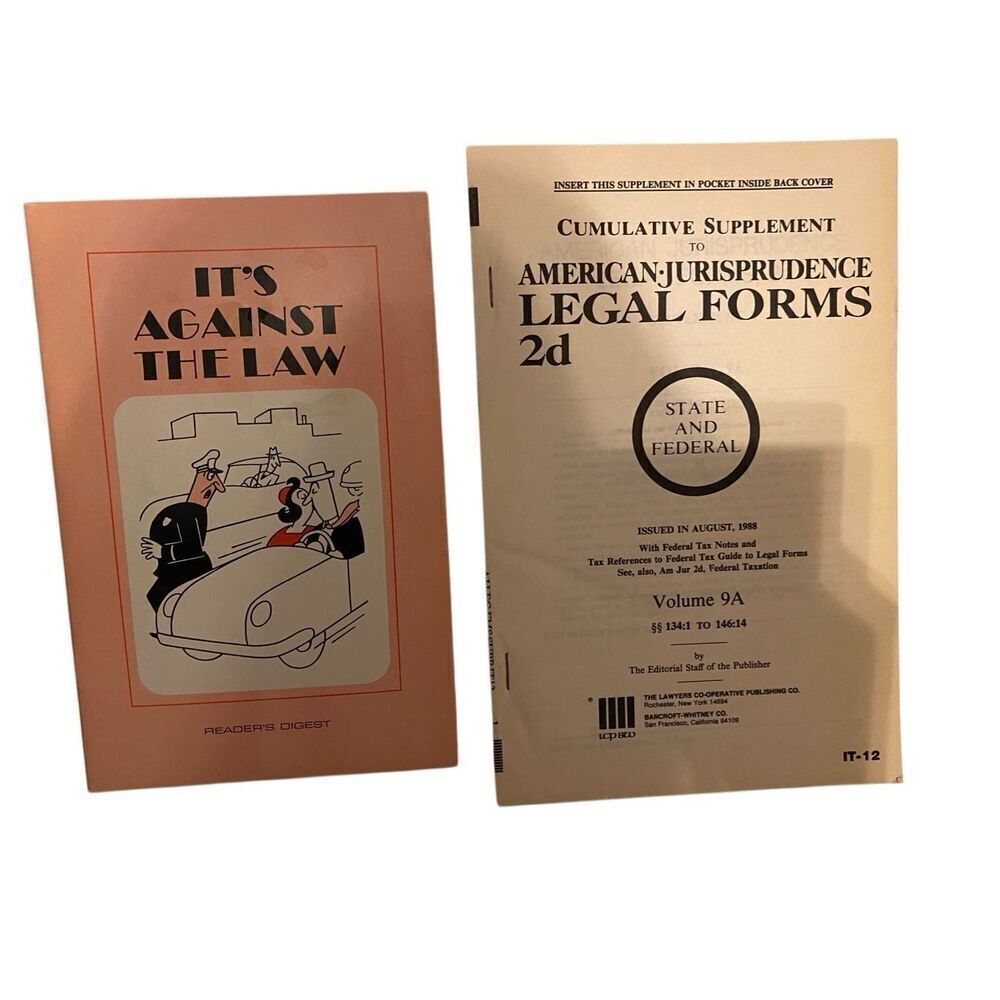 Lot of 2 Its Against The Law Legal Forms 2d Vol 9A Paperback Books